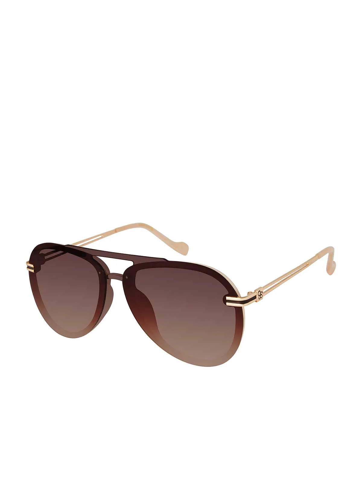 Metal Aviator Sunglasses in Nude