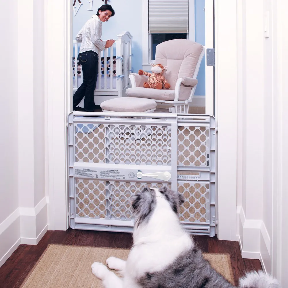 North States SuperGate Classic Toddler Gate - Light Grey