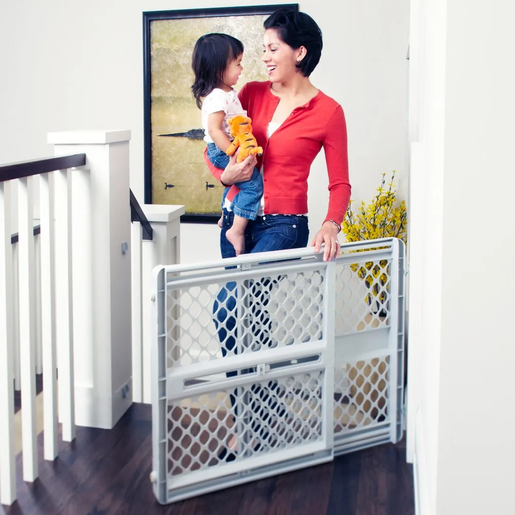 North States SuperGate Classic Toddler Gate - Light Grey