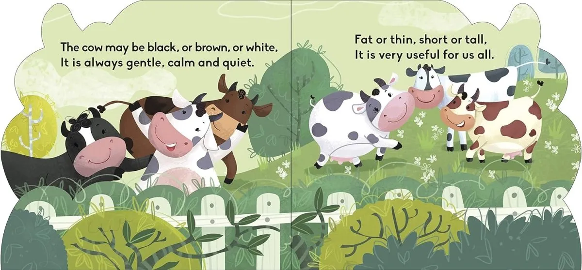 Om Books International Cow ( Animals and Birds )- Cutout Board Books