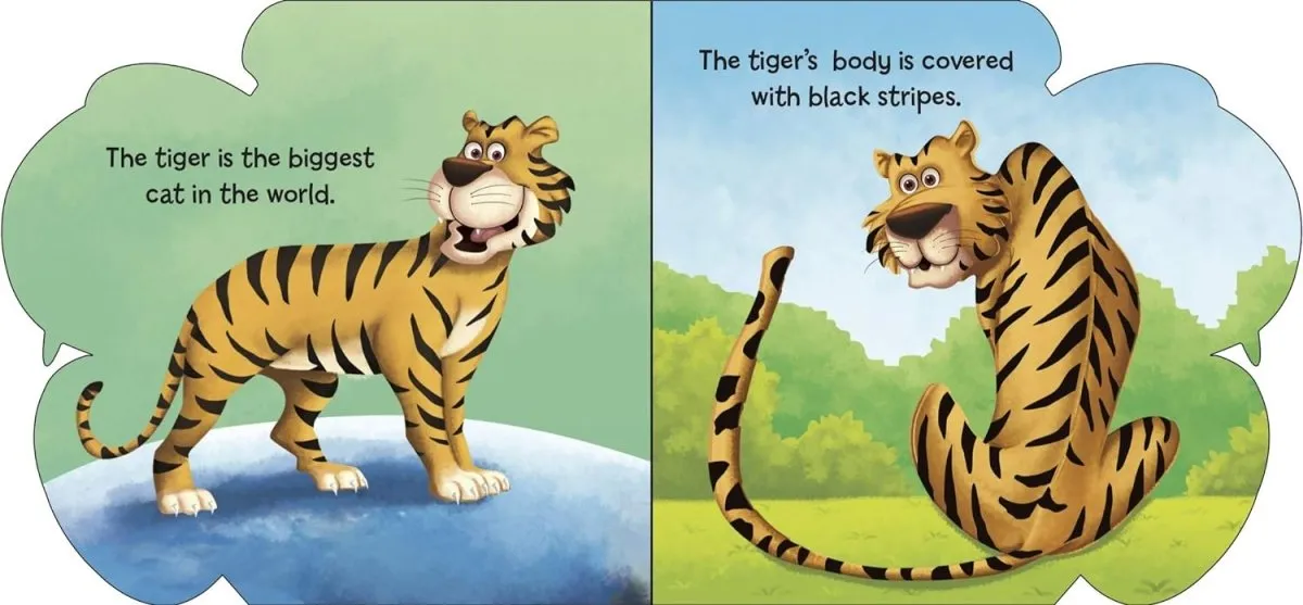 Om Books International Tiger ( Animals and Birds )- Cutout Board Books