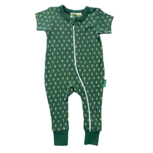 Organic Signature Print '2-Way' Zip Romper Short Sleeve - Spring Prints