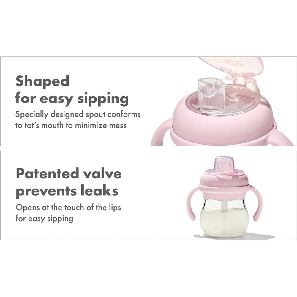 OXO Tot Transitions Soft Spout Sippy Cup With Removable Handles - Blossom
