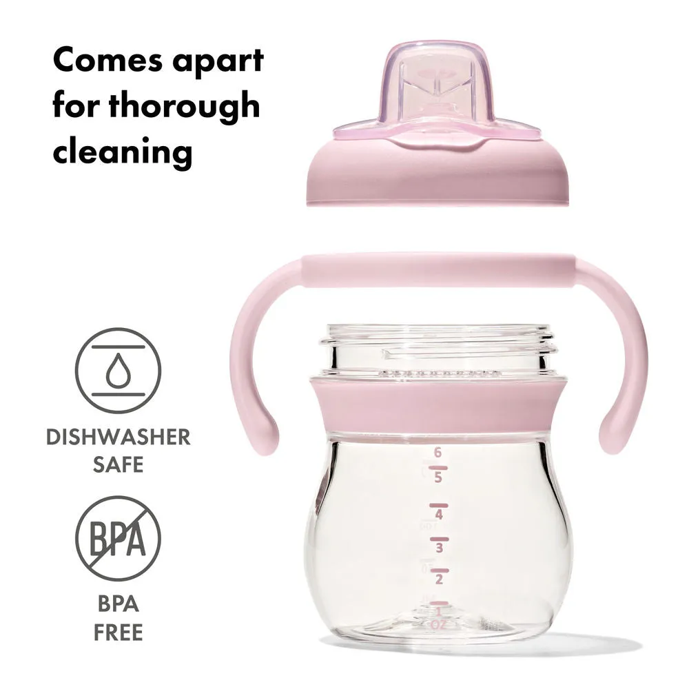OXO Tot Transitions Soft Spout Sippy Cup With Removable Handles - Blossom