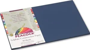 Peacock Sulphite Construction Paper 76 Lbs. 12 X 18 Dark Blue 50 Sheets/Pack