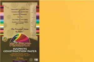 Peacock Sulphite Construction Paper 76 Lbs. 12 X 18 Gold 50 Sheets/Pack