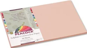Peacock Sulphite Construction Paper 76 Lbs 12X18 Light Brown 50 Sheets/Pack