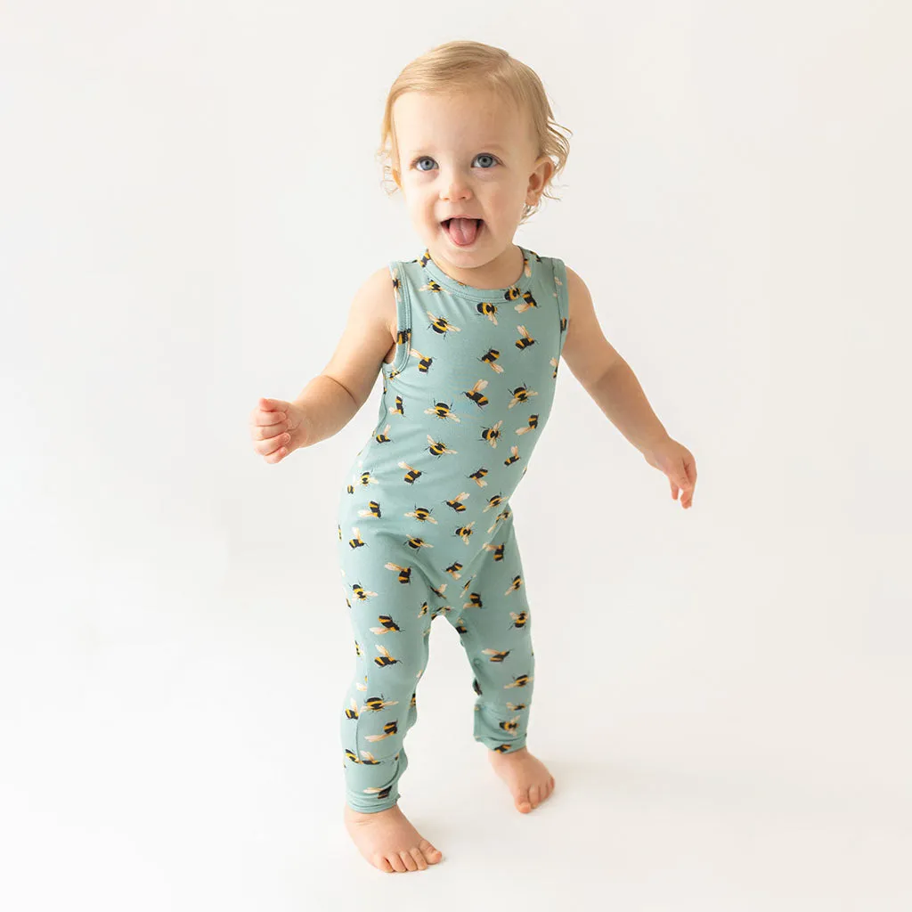 Posh Peanut Basic Racerback Romper ~ Spring Bee