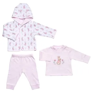 Rabbits & Flowers - 3 Piece Cotton Padded Jacket Set