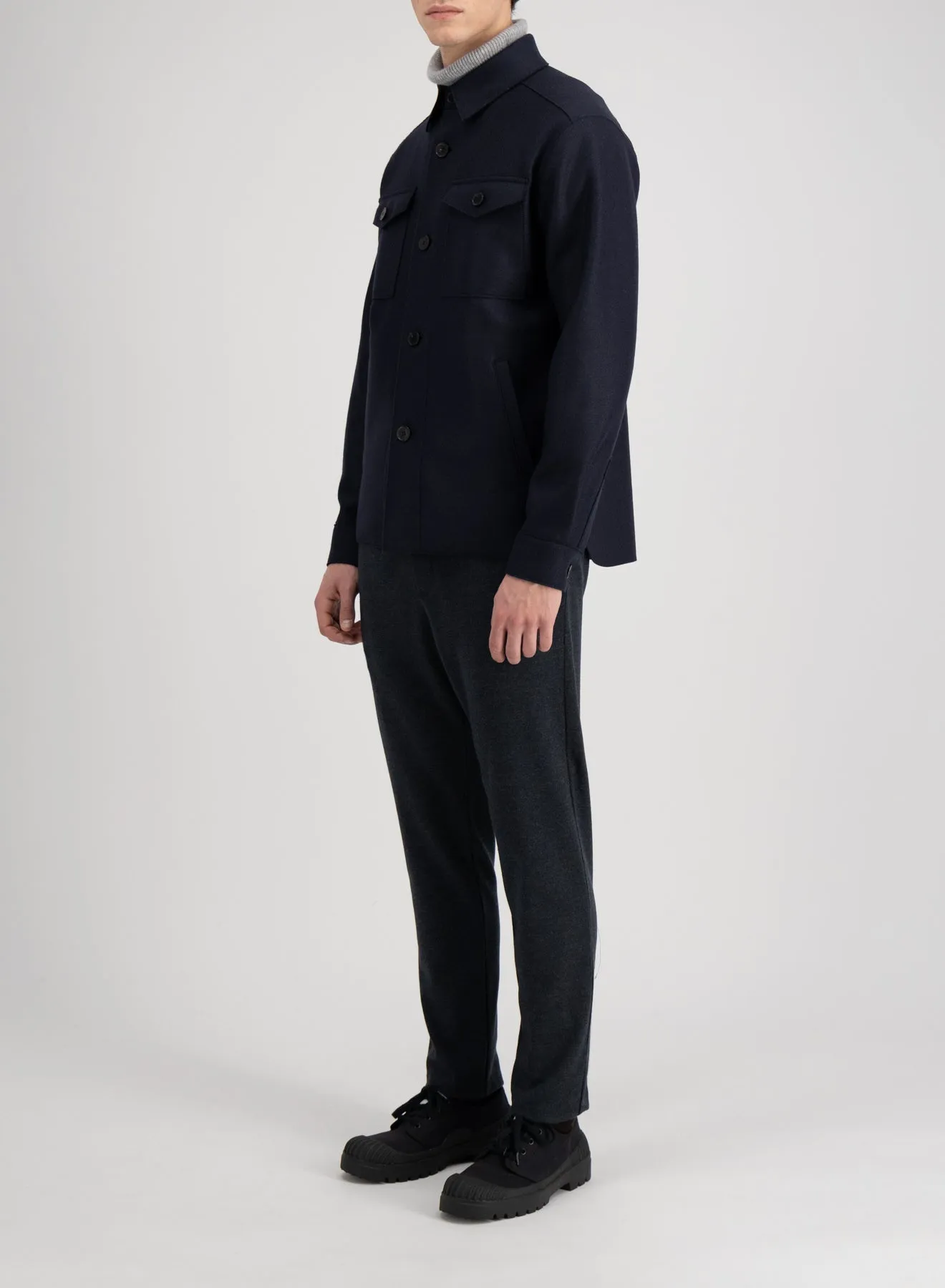 Shirt Jacket pressed wool - Navy