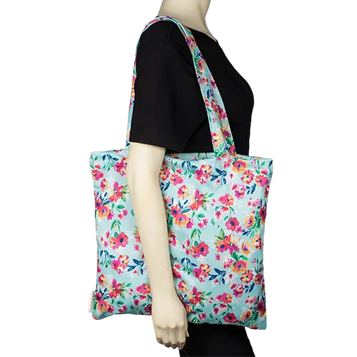 Smart Bottoms Tote Bag | Aqua Floral
