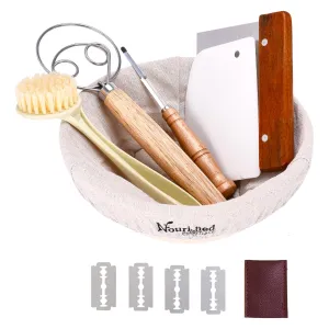 Sourdough Kit, Set Of 11 - Starter Kit With Banneton Bread Proofing