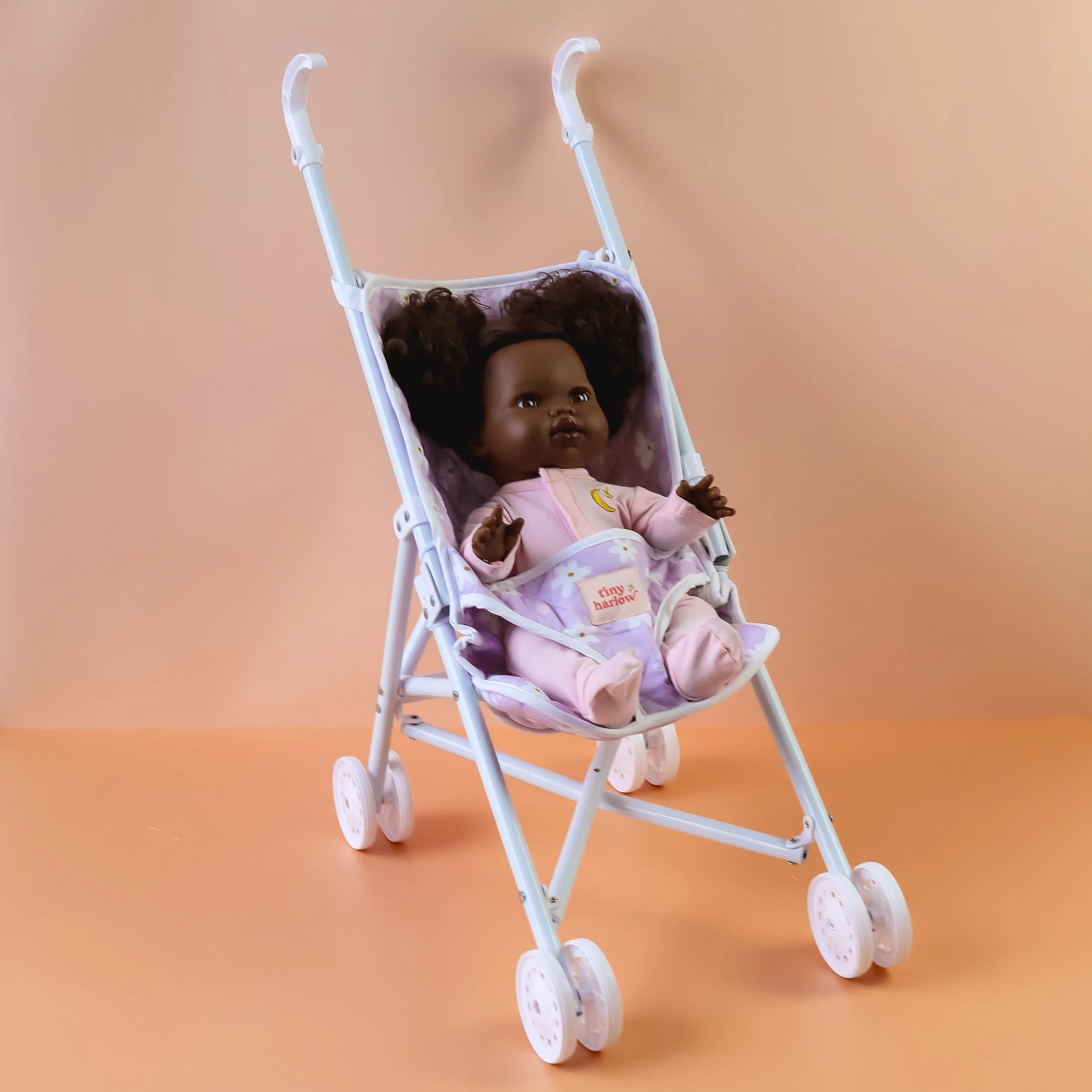 Tiny Harlow Folding Dolls Stroller - Lilac Daisy