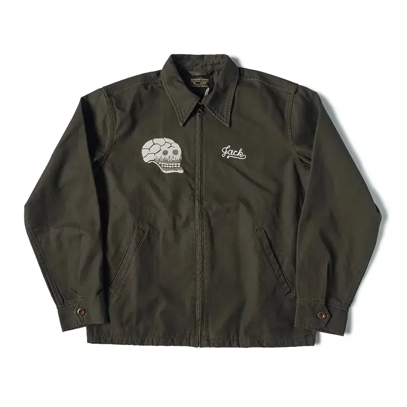 Vintage Vietnam War Skull & Snake Souvenir Tour Jacket - Zip Up Outerwear