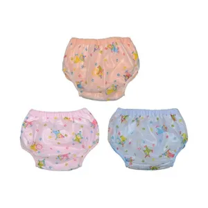 Washable Diaper Pants in Polyester PVC Jacket for Newborn Baby (Large, Pack of 3)