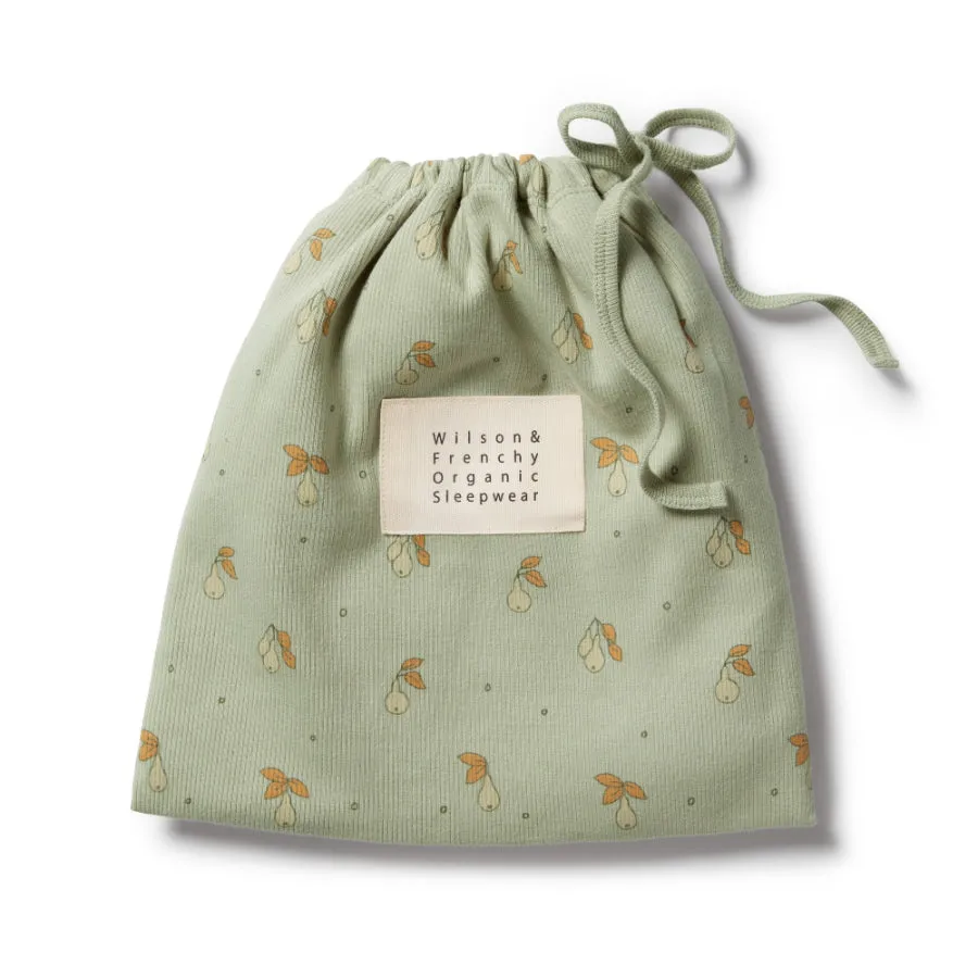 Wilson & Frenchy Organic Rib Short Sleeve Pyjamas - Perfect Pears