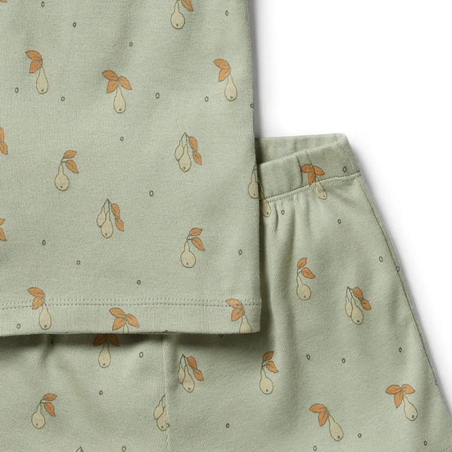 Wilson & Frenchy Organic Rib Short Sleeve Pyjamas - Perfect Pears