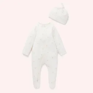 Zip Growsuit & Hat Set - Vanilla Bear